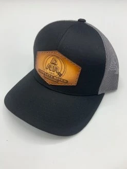 Cowlitz River Rigging Black & Steel Gray CRR Logo Leather Patch Hat