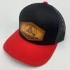 Cowlitz River Rigging Rugged Work Wear Black & Red CRR Logo Leather Patch Hat