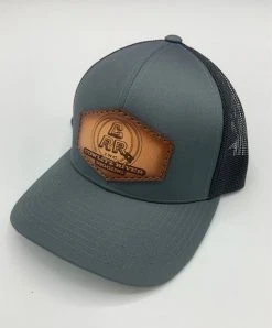 Cowlitz River Rigging Gray & Black CRR Logo Leather Patch Hat Rugged Work Wear