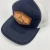 Cowlitz River Rigging Rugged Work Wear Navy & White CRR Logo Leather Patch Hat