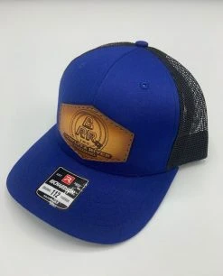 Cowlitz River Rigging Royal Blue & Black CRR Logo Leather Patch Hat