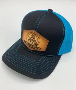 Cowlitz River Rigging Black & Blue CRR Logo Leather Patch Hat