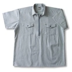 CODET Rugged Work Wear Hickory Shirt Short Sleeve Zip Big Bill
