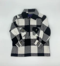 Hickory Rugged Work Wear Kids Flannel Shirt 1/4 Zip