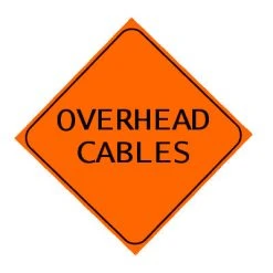 Cowlitz River Rigging Sign - Overhead Cables